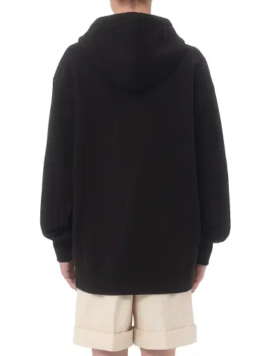Valentino Garavani Men's Cotton Hooded Sweatshirt with VG Patch - Black | Thumbnail 4 Valentino Garavani Men's Cotton Hooded Sweatshirt with VG Patch - Black | Thumbnail 4