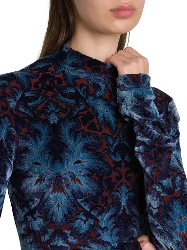 Etro Women's Jacquard Velvet Mock Turtleneck Dress | Thumbnail 6 Etro Women's Jacquard Velvet Mock Turtleneck Dress | Thumbnail 6