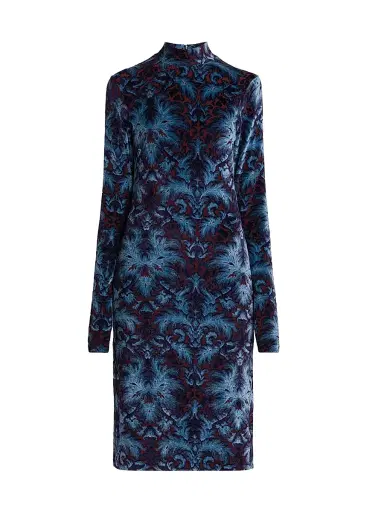 Etro Women's Jacquard Velvet Mock Turtleneck Dress | Thumbnail 1 Etro Women's Jacquard Velvet Mock Turtleneck Dress | Thumbnail 1