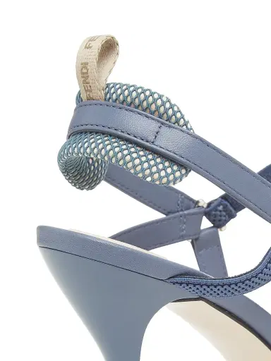 Fendi Women's Bandana Embroidered 85MM Sandals - Blue | Thumbnail 5 Fendi Women's Bandana Embroidered 85MM Sandals - Blue | Thumbnail 5