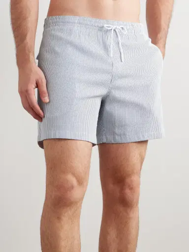 Loro Piana Daneu Straight-Leg Mid-Length Striped Swim Shorts - Men | Thumbnail 2 Loro Piana Daneu Straight-Leg Mid-Length Striped Swim Shorts - Men | Thumbnail 2