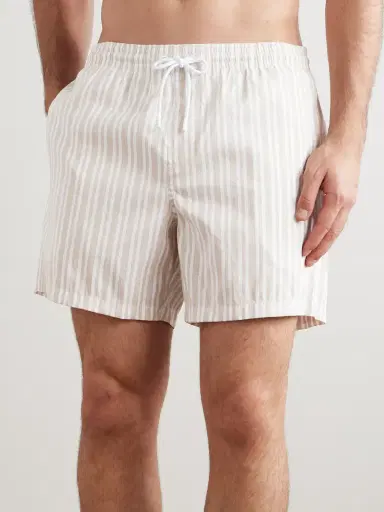 Loro Piana Daneu Straight-Leg Mid-Length Striped Swim Shorts - Men | Thumbnail 2 Loro Piana Daneu Straight-Leg Mid-Length Striped Swim Shorts - Men | Thumbnail 2