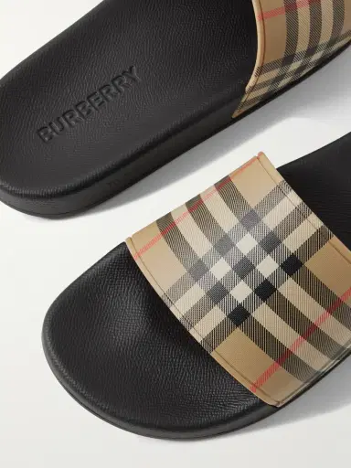 Burberry Checked Rubber Slides - Men | Thumbnail 5 Burberry Checked Rubber Slides - Men | Thumbnail 5