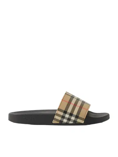 Burberry Checked Rubber Slides - Men | Thumbnail 1 Burberry Checked Rubber Slides - Men | Thumbnail 1