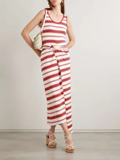 Rabanne Embellished Striped Stretch-jersey Midi Dress | Thumbnail 2 Rabanne Embellished Striped Stretch-jersey Midi Dress | Thumbnail 2