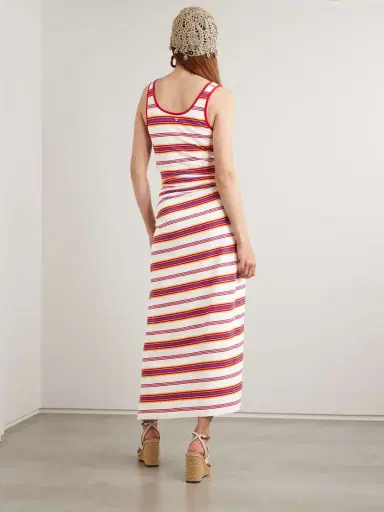 Rabanne Embellished Striped Stretch-jersey Midi Dress | Thumbnail 3 Rabanne Embellished Striped Stretch-jersey Midi Dress | Thumbnail 3