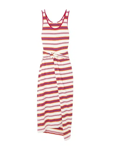 Rabanne Embellished Striped Stretch-jersey Midi Dress | Thumbnail 1 Rabanne Embellished Striped Stretch-jersey Midi Dress | Thumbnail 1