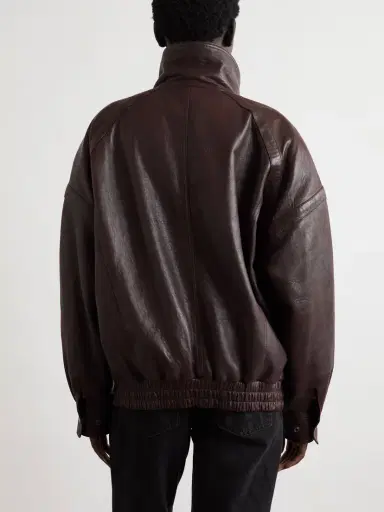 Saint Laurent Oversized Double-breasted Paneled Leather Jacket | Thumbnail 4 Saint Laurent Oversized Double-breasted Paneled Leather Jacket | Thumbnail 4