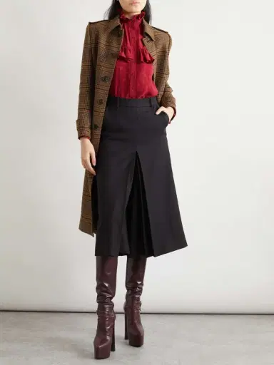Saint Laurent Ruffled Floral Silk-jacquard Blouse | Thumbnail 2 Saint Laurent Ruffled Floral Silk-jacquard Blouse | Thumbnail 2