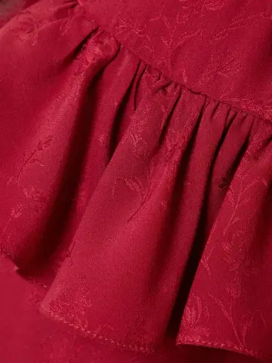 Saint Laurent Ruffled Floral Silk-jacquard Blouse | Thumbnail 5 Saint Laurent Ruffled Floral Silk-jacquard Blouse | Thumbnail 5