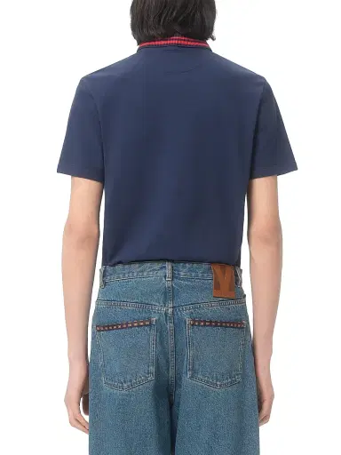 Valentino Garavani Men's Cotton Piqué Polo Shirt with VG Embroidery | Thumbnail 4 Valentino Garavani Men's Cotton Piqué Polo Shirt with VG Embroidery | Thumbnail 4