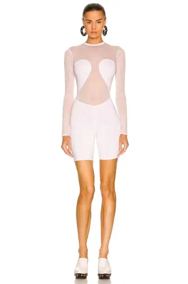ALAÏA Second Skin Biker Short Romper | Thumbnail 1 ALAÏA Second Skin Biker Short Romper | Thumbnail 1