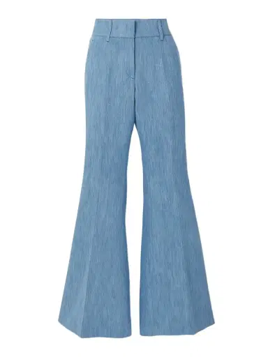 Gabriela Hearst Rhein Cotton And Linen-blend Chambray Flared Pants | Thumbnail 1 Gabriela Hearst Rhein Cotton And Linen-blend Chambray Flared Pants | Thumbnail 1