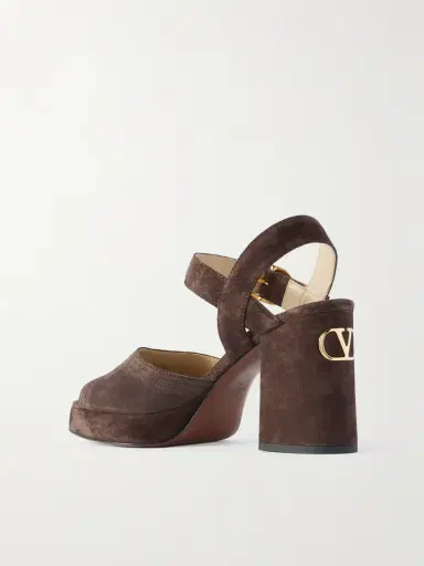 Valentino Garavani Vlogo 95 Suede Platform Sandals | Thumbnail 3 Valentino Garavani Vlogo 95 Suede Platform Sandals | Thumbnail 3