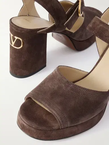 Valentino Garavani Vlogo 95 Suede Platform Sandals | Thumbnail 4 Valentino Garavani Vlogo 95 Suede Platform Sandals | Thumbnail 4