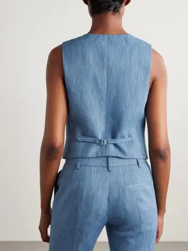 Gabriela Hearst Coleridge Cotton And Linen-blend Chambray Vest | Thumbnail 4 Gabriela Hearst Coleridge Cotton And Linen-blend Chambray Vest | Thumbnail 4