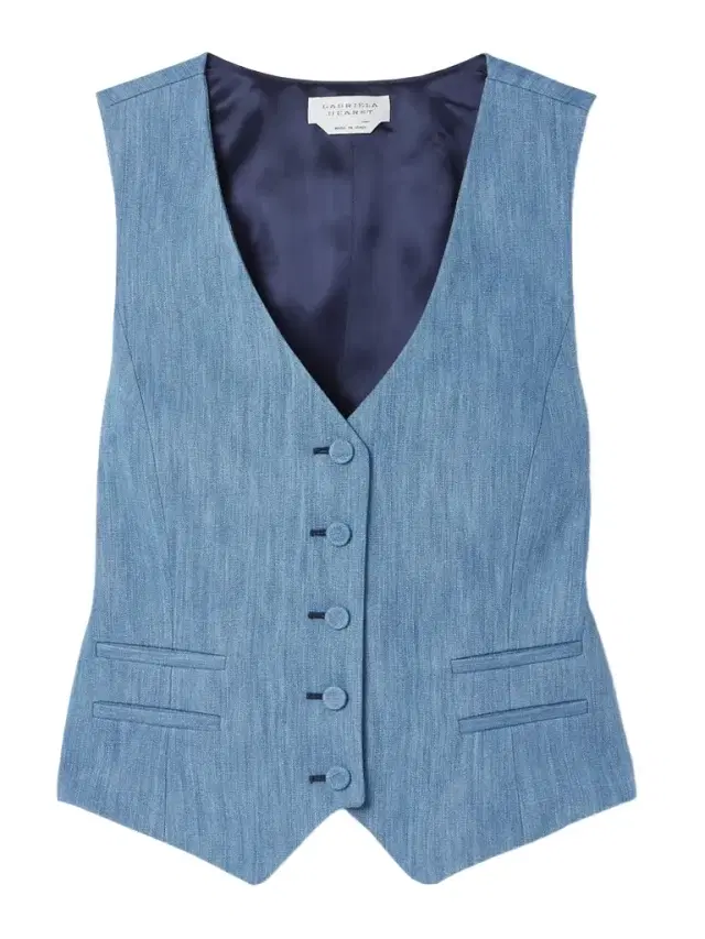 Gabriela Hearst Coleridge Cotton And Linen-blend Chambray Vest