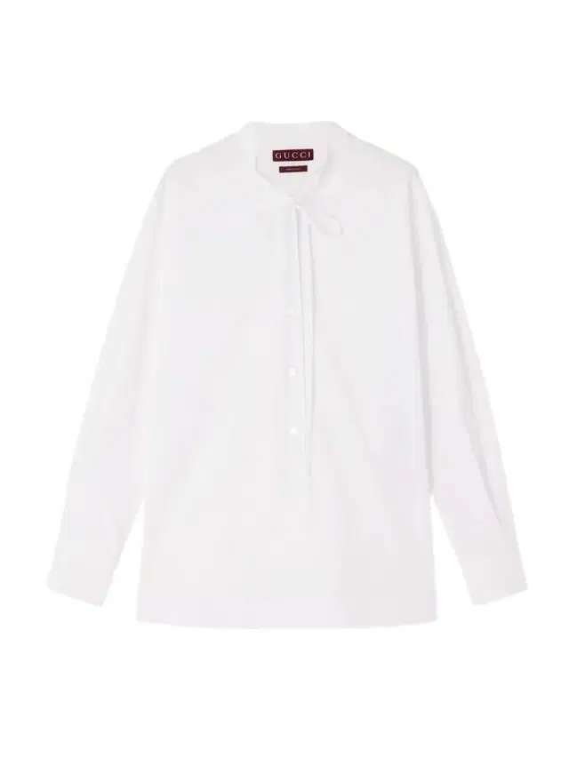 Gucci Tie-neck Cotton-poplin Shirt