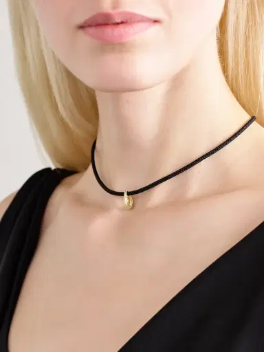 Mizuki 14-karat Gold, Cord And Diamond Necklace | Thumbnail 2 Mizuki 14-karat Gold, Cord And Diamond Necklace | Thumbnail 2