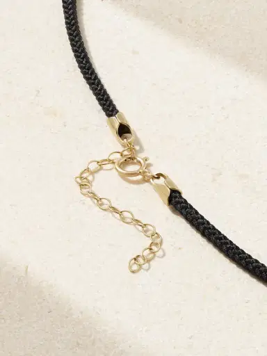 Mizuki 14-karat Gold, Cord And Diamond Necklace | Thumbnail 3 Mizuki 14-karat Gold, Cord And Diamond Necklace | Thumbnail 3