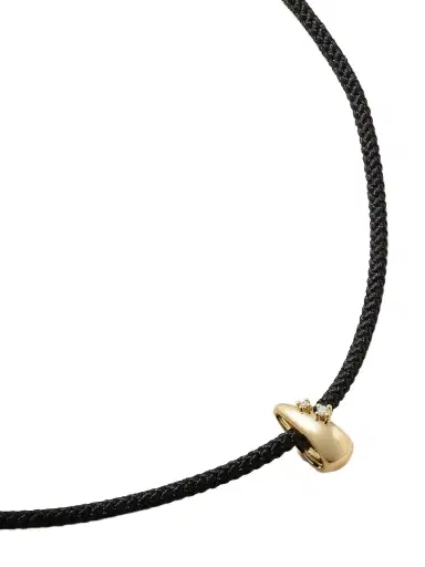 Mizuki 14-karat Gold, Cord And Diamond Necklace | Thumbnail 1 Mizuki 14-karat Gold, Cord And Diamond Necklace | Thumbnail 1
