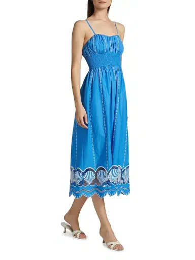 Rails Women's Murano Embroidered-Cotton Midi-Dress - French Blue | Thumbnail 2 Rails Women's Murano Embroidered-Cotton Midi-Dress - French Blue | Thumbnail 2