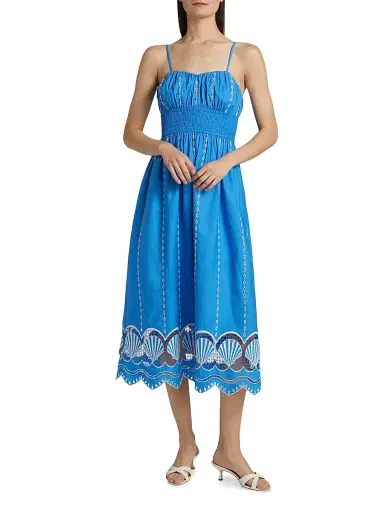 Rails Women's Murano Embroidered-Cotton Midi-Dress - French Blue | Thumbnail 3 Rails Women's Murano Embroidered-Cotton Midi-Dress - French Blue | Thumbnail 3