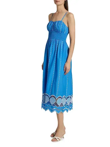 Rails Women's Murano Embroidered-Cotton Midi-Dress - French Blue | Thumbnail 4 Rails Women's Murano Embroidered-Cotton Midi-Dress - French Blue | Thumbnail 4