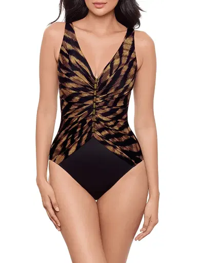 Miraclesuit Swim Women's Raya De Safari Charmer Animal-Print One-Piece Swimsuit - Black Brown - Size 16 | Thumbnail 2 Miraclesuit Swim Women's Raya De Safari Charmer Animal-Print One-Piece Swimsuit - Black Brown - Size 16 | Thumbnail 2