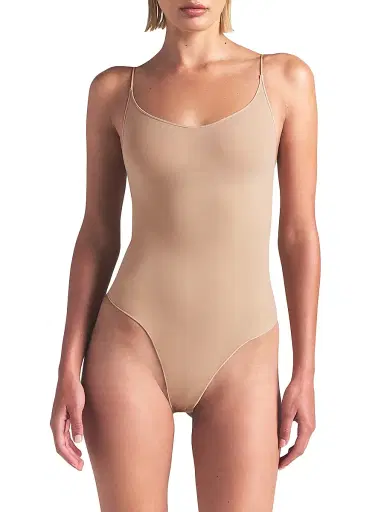 Skims Women's Sheer Seamless Thong Bodysuit - Clay - Size XXS | Thumbnail 3 Skims Women's Sheer Seamless Thong Bodysuit - Clay - Size XXS | Thumbnail 3