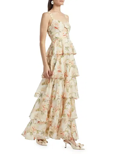 Cami NYC Women's Phillipa Tiered-Ruffle Maxi Dress - Soft Peony | Thumbnail 2 Cami NYC Women's Phillipa Tiered-Ruffle Maxi Dress - Soft Peony | Thumbnail 2