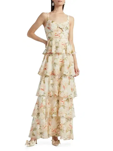 Cami NYC Women's Phillipa Tiered-Ruffle Maxi Dress - Soft Peony | Thumbnail 3 Cami NYC Women's Phillipa Tiered-Ruffle Maxi Dress - Soft Peony | Thumbnail 3