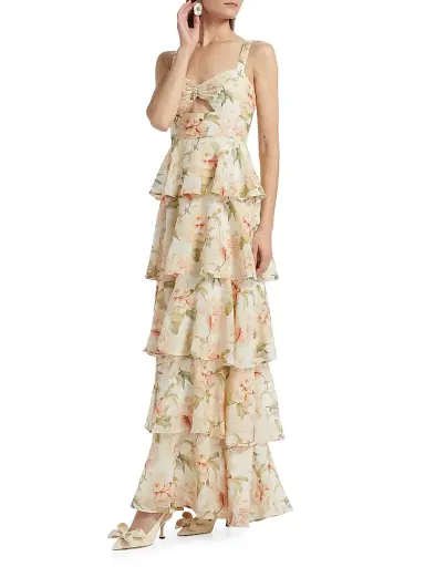Cami NYC Women's Phillipa Tiered-Ruffle Maxi Dress - Soft Peony | Thumbnail 4 Cami NYC Women's Phillipa Tiered-Ruffle Maxi Dress - Soft Peony | Thumbnail 4