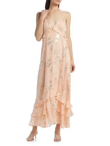 Cami NYC Women's Esmeralda Metallic Chiffon Dress - Light Peach | Thumbnail 3 Cami NYC Women's Esmeralda Metallic Chiffon Dress - Light Peach | Thumbnail 3