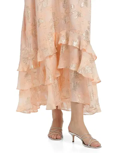 Cami NYC Women's Esmeralda Metallic Chiffon Dress - Light Peach | Thumbnail 6 Cami NYC Women's Esmeralda Metallic Chiffon Dress - Light Peach | Thumbnail 6