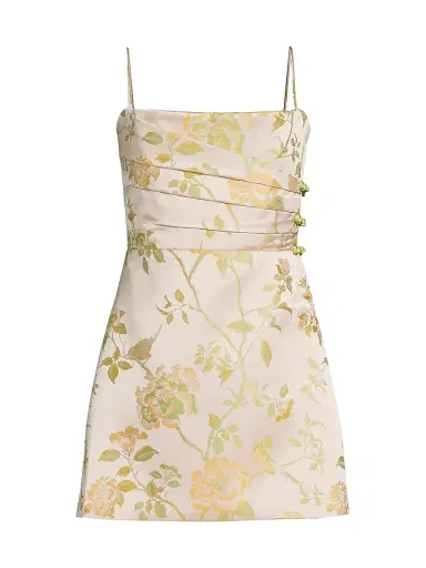 Sau Lee Women's Mari Gathered Floral A-Line Minidress - Pale Pink Multi | Thumbnail 1 Sau Lee Women's Mari Gathered Floral A-Line Minidress - Pale Pink Multi | Thumbnail 1