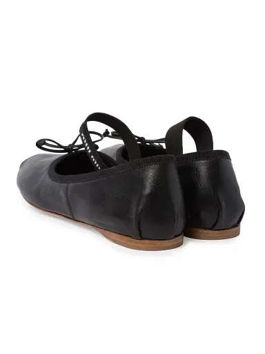 Miu Miu Women's Leather Ballerinas - Black | Thumbnail 2 Miu Miu Women's Leather Ballerinas - Black | Thumbnail 2