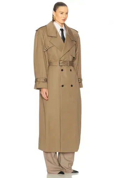 Saint Laurent Belted Trench Coat | Thumbnail 3 Saint Laurent Belted Trench Coat | Thumbnail 3
