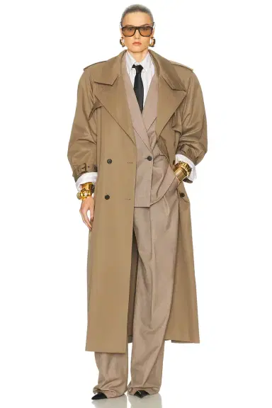 Saint Laurent Belted Trench Coat | Thumbnail 1 Saint Laurent Belted Trench Coat | Thumbnail 1