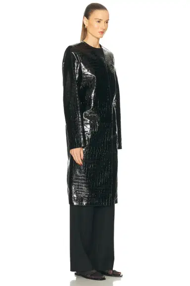 Toteme Croco Embossed Coat | Thumbnail 3 Toteme Croco Embossed Coat | Thumbnail 3
