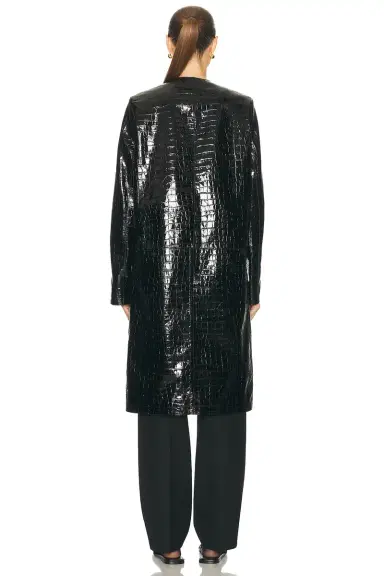 Toteme Croco Embossed Coat | Thumbnail 4 Toteme Croco Embossed Coat | Thumbnail 4