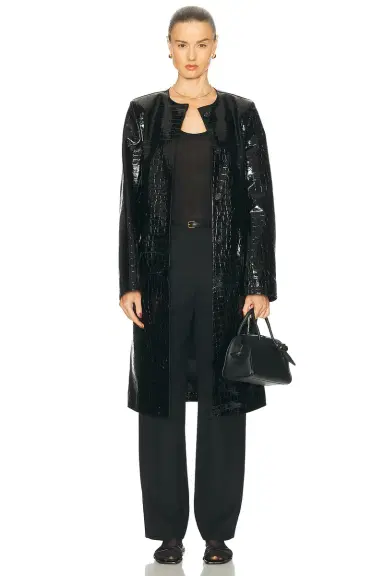 Toteme Croco Embossed Coat | Thumbnail 1 Toteme Croco Embossed Coat | Thumbnail 1