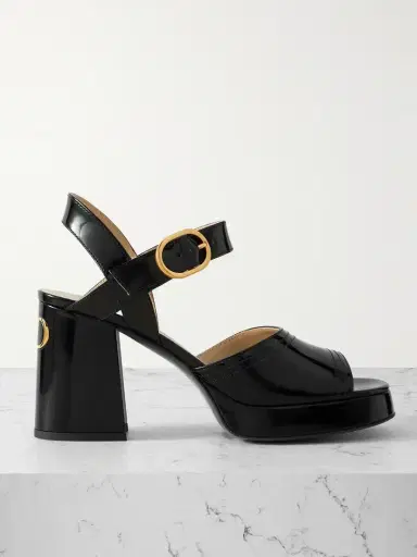 Valentino Garavani Fawcette 100 Patent-leather Platform Sandals | Thumbnail 1 Valentino Garavani Fawcette 100 Patent-leather Platform Sandals | Thumbnail 1