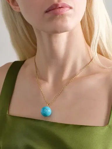 Irene Neuwirth Gumball 18-karat Gold Turquoise Necklace | Thumbnail 2 Irene Neuwirth Gumball 18-karat Gold Turquoise Necklace | Thumbnail 2