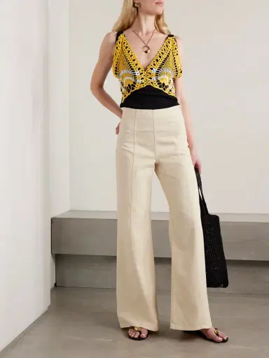 Ulla Johnson The Bianca Paneled High-rise Wide-leg Jeans | Thumbnail 2 Ulla Johnson The Bianca Paneled High-rise Wide-leg Jeans | Thumbnail 2
