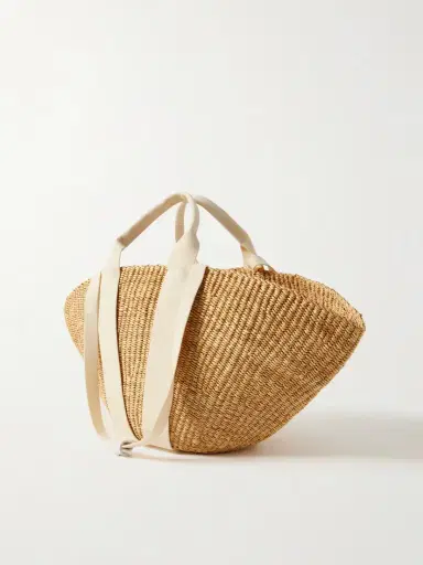 MUUÑ Sophie Canvas-trimmed Woven Straw Tote | Thumbnail 3 MUUÑ Sophie Canvas-trimmed Woven Straw Tote | Thumbnail 3