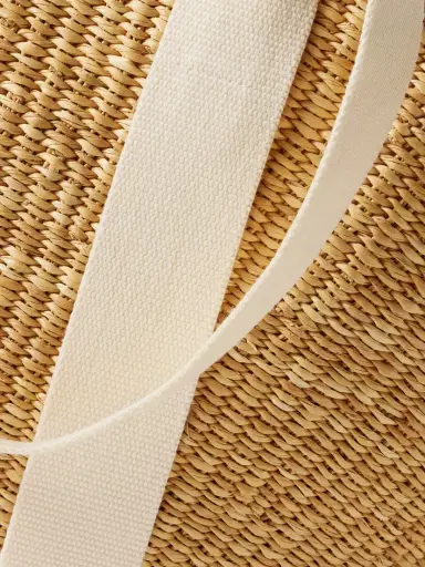 MUUÑ Sophie Canvas-trimmed Woven Straw Tote | Thumbnail 4 MUUÑ Sophie Canvas-trimmed Woven Straw Tote | Thumbnail 4