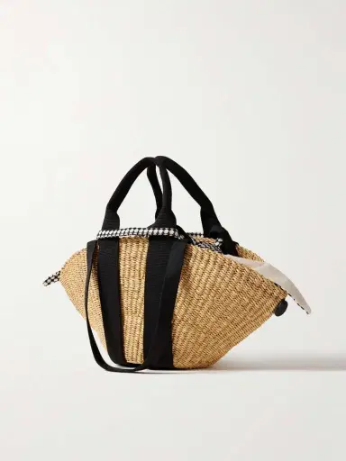 MUUÑ Sophie Mini Webbing-trimmed Woven Straw Tote | Thumbnail 3 MUUÑ Sophie Mini Webbing-trimmed Woven Straw Tote | Thumbnail 3