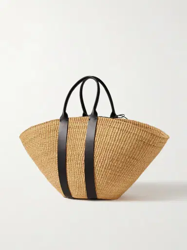 MUUÑ Sophie Maxi Leather-trimmed Woven Straw Tote | Thumbnail 3 MUUÑ Sophie Maxi Leather-trimmed Woven Straw Tote | Thumbnail 3
