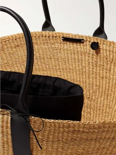 MUUÑ Sophie Maxi Leather-trimmed Woven Straw Tote | Thumbnail 5 MUUÑ Sophie Maxi Leather-trimmed Woven Straw Tote | Thumbnail 5